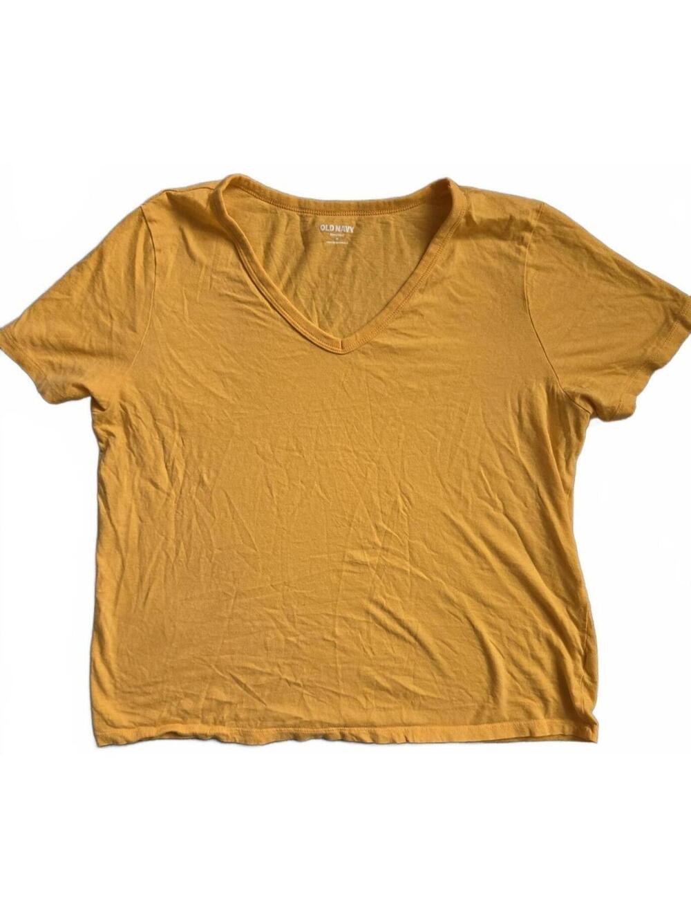 Old Navy Everywear Yellow V-Neck T-Shirt Medium